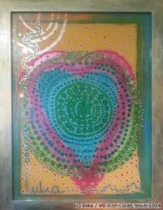 Contemporary painting behind glass by Inka