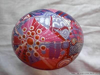 painted ostrich egg