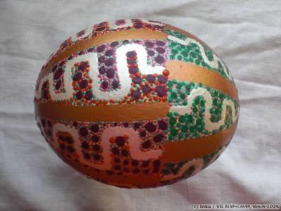 painted ostrich egg