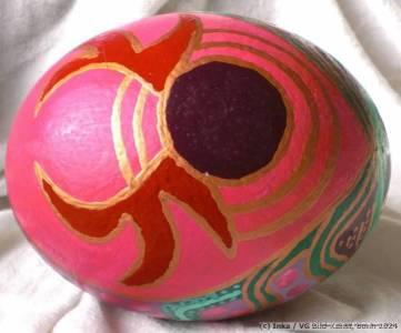 painted ostrich egg